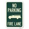 Signmission No Parking Fire Lane Fire Truck Symbol Heavy-Gauge Aluminum Sign, 12" x 18", A-1218-23739 A-1218-23739 - alternate 1